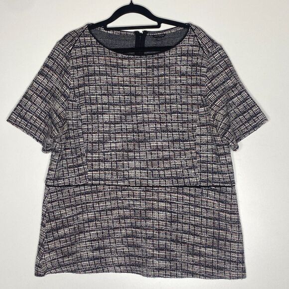 Ann Taylor Tweed Peplum Back Zip Top Women's Size XL - Picture 6 of 6